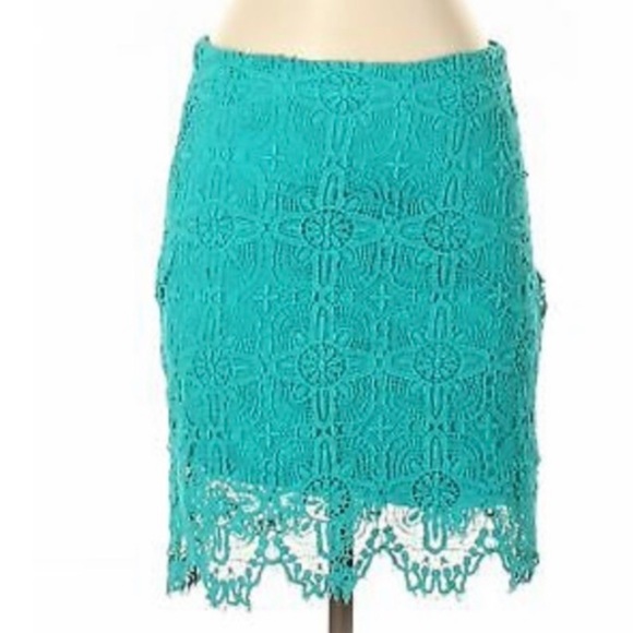 Laffaire New Turquoise Lace Skirt Women’s Size Large NWT - Picture 6 of 6